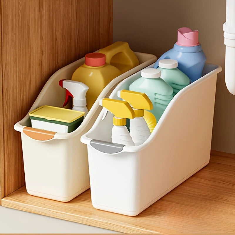1/3pcs Multi-Functional Storage Box Set - Curved Space-Saving Design, Ideal for Home Organization & Cleaning Supplies Storage