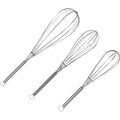 Stainless Steel Whisk Set 3Pcs Hand Mixer Egg Beater Kitchen Baking Tool for Cooking and Baking