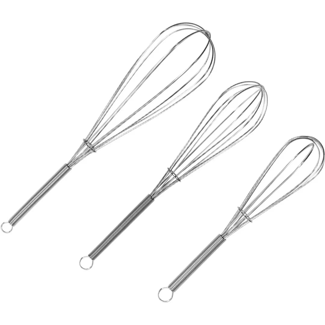 Stainless Steel Whisk Set 3Pcs Hand Mixer Egg Beater Kitchen Baking Tool for Cooking and Baking