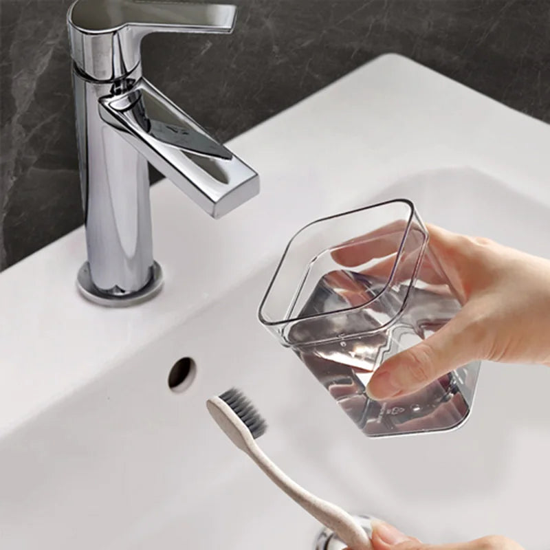 Family Bathroom Essential 2-in-1 Toothbrush Holder - 21.5×8.4×8.4cm with Detachable Mouthwash Cup, Anti-Skid Base