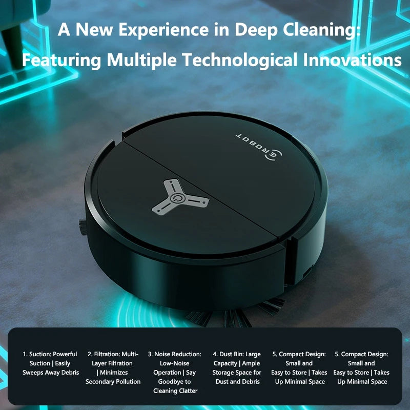 3-in-1 Smart Robot Vacuum Cleaner – 4000Pa Powerful Suction Sweeping, Vacuuming & Mopping Robot for Carpets and Hard Floors