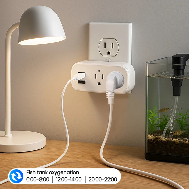 16A Smart Plug with Bluetooth App Control Power Monitoring Timer Countdown Group Voice Control PowerOff Memory Works with Alexa