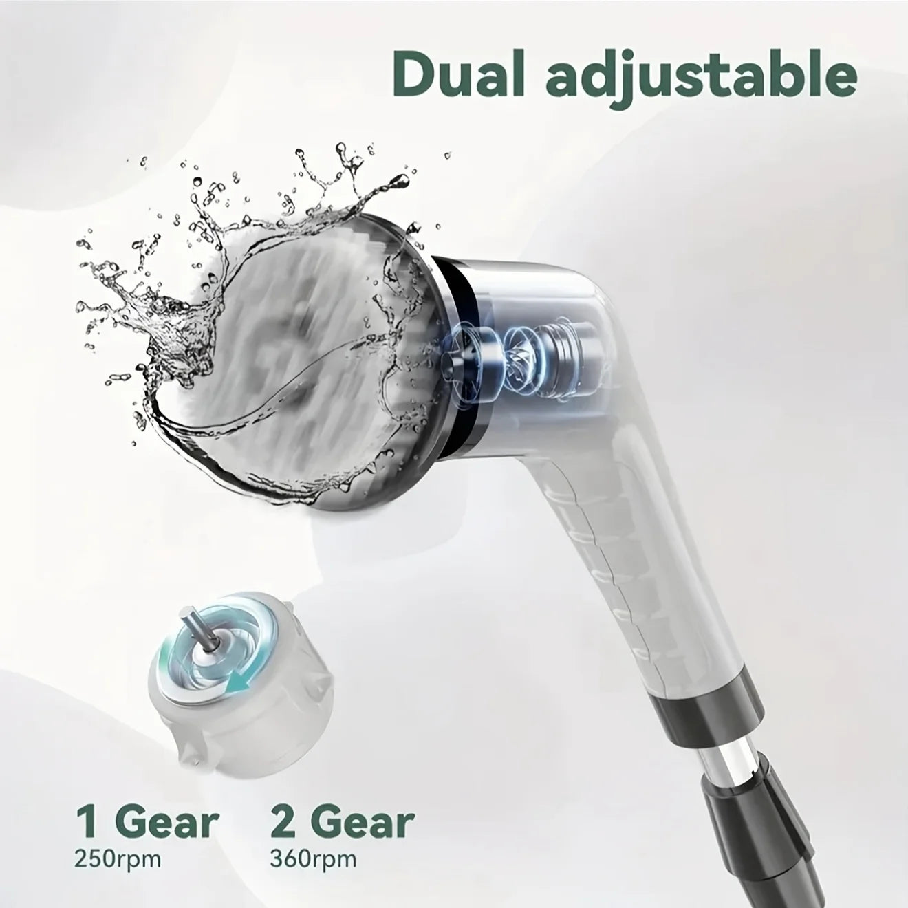 9-in-1 USB Rechargeable Electric Cleaning Brush with Telescopic Handle & 8 Interchangeable Brush Heads for Bathroom, Kitchen, Home & Car Cleaning