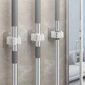 2PCS Mop Storage Storage Rack Bathroom Suction Hanging Pipe Traceless Mop Clip Broom Hanger Wall-Mounted Waterproof Mop Rack