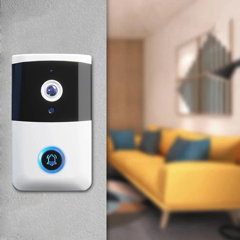 WiFi Wireless Video Doorbell Night Vision Doorbell Camera Two-way Audio Smart Door Bell for Home Security Alarm System