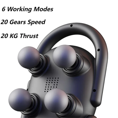 20 Gears 4 Heads 20KGS Thrust Massage Gun 14mm Massage Depth Muscle Electric Masajeador High Frequency Home Appliance Fascia Gun